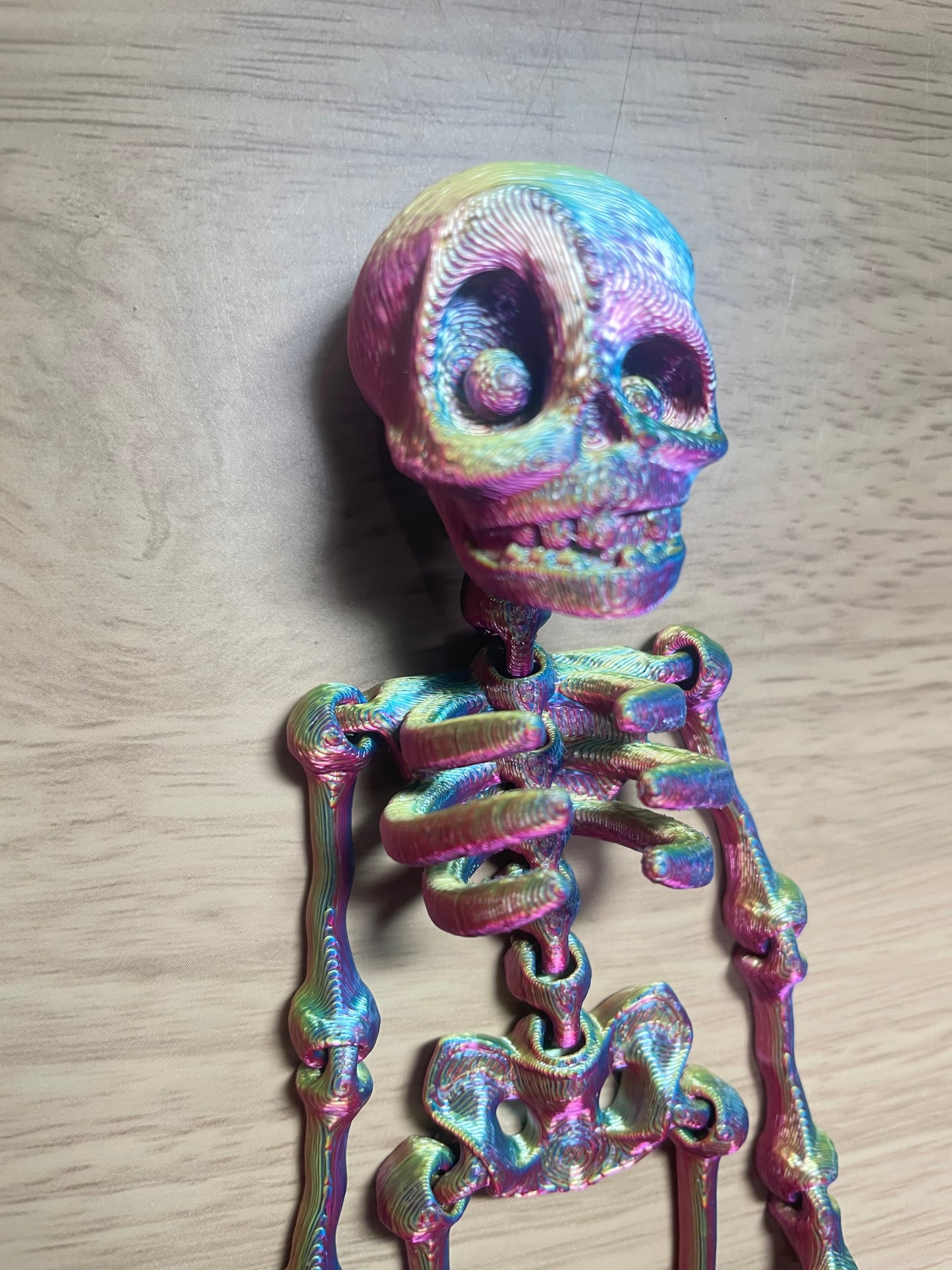 7.5" Medium Sized Articulating & Dancing Skeleton, Super Cute and Fun! Halloween Decorations and Decor - 3D Printed Flexi