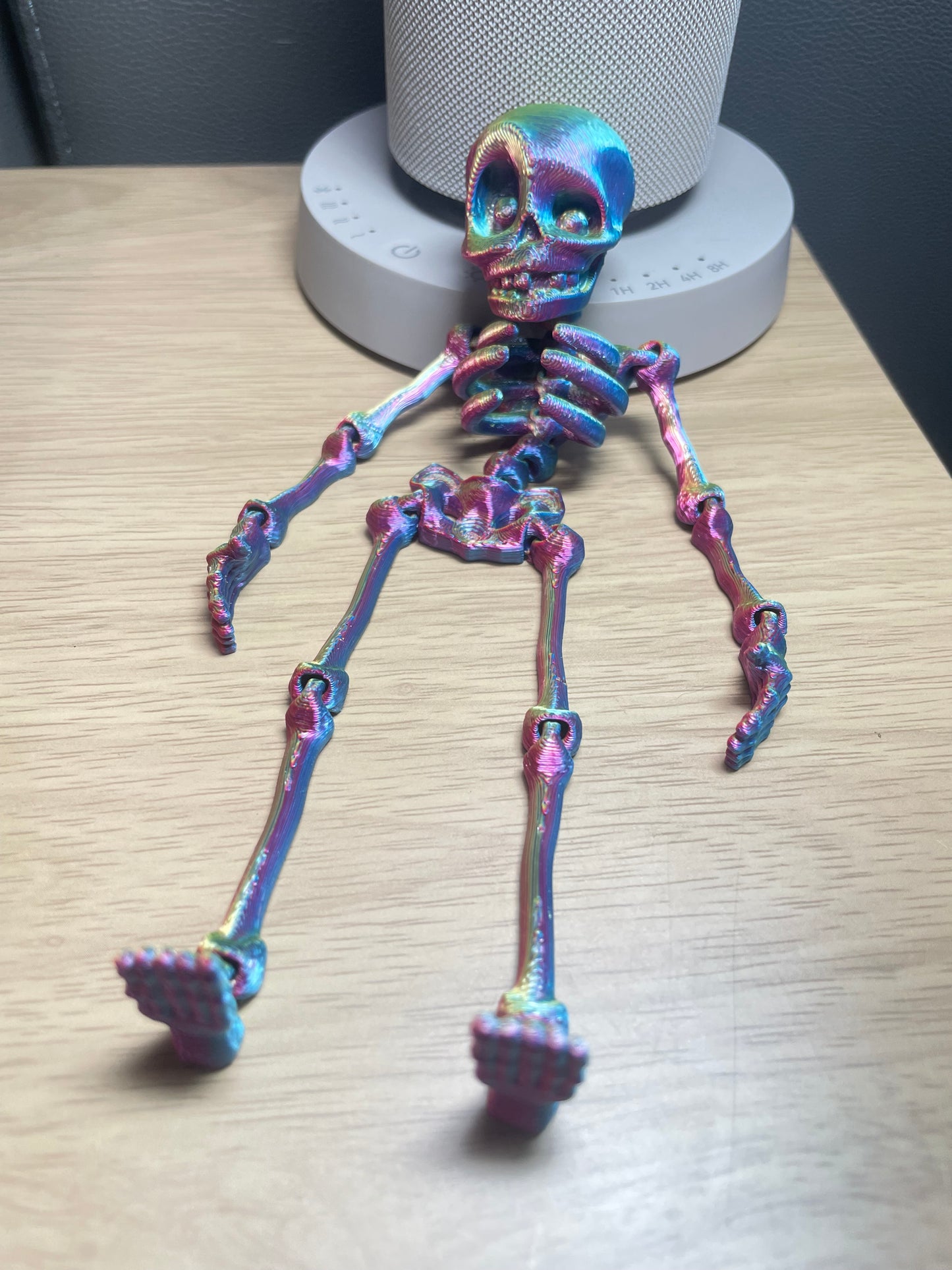 7.5" Medium Sized Articulating & Dancing Skeleton, Super Cute and Fun! Halloween Decorations and Decor - 3D Printed Flexi