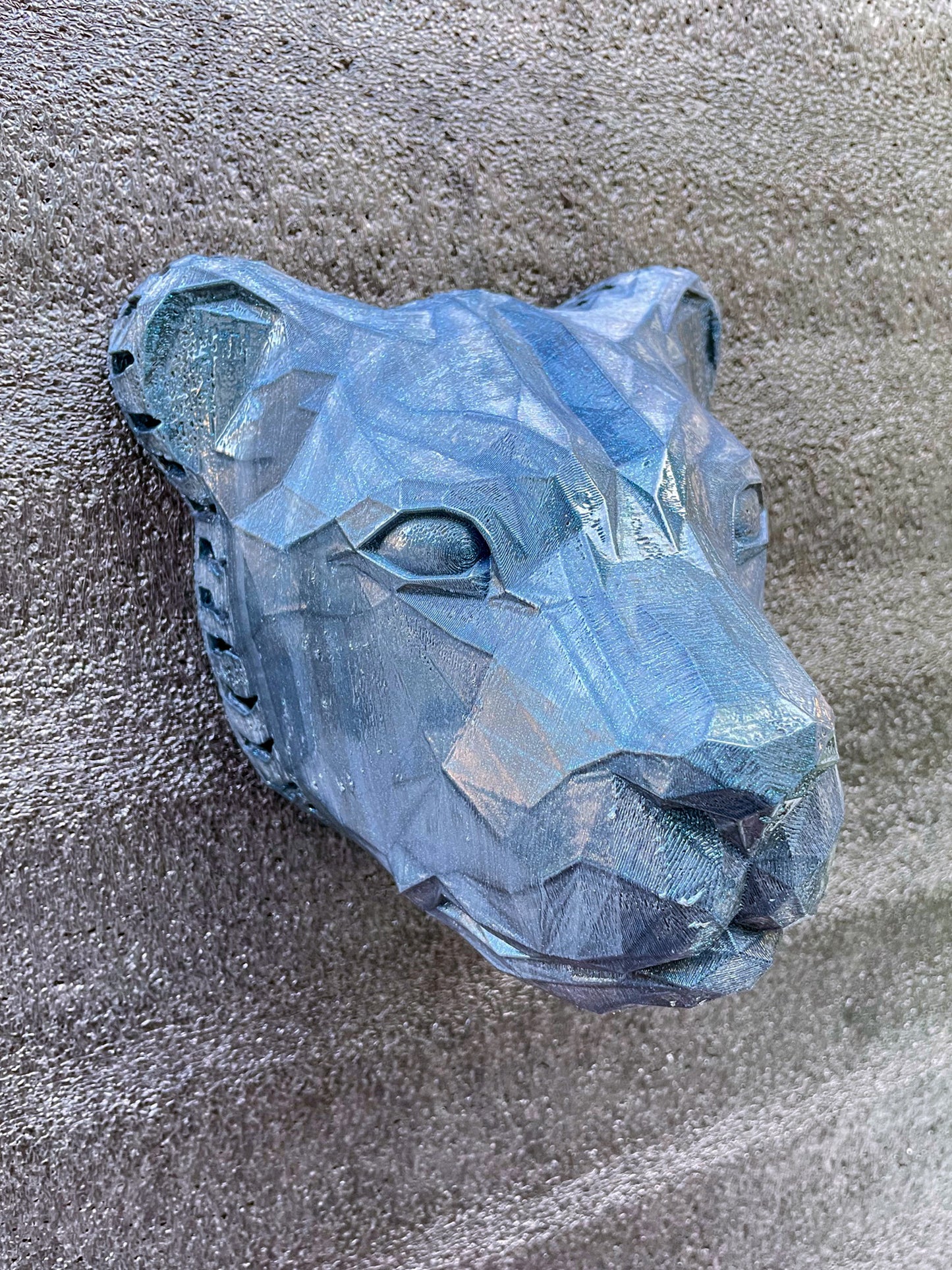 Lion Head Lamp - 3D Print - Illuminate the wall with the mane pattern.