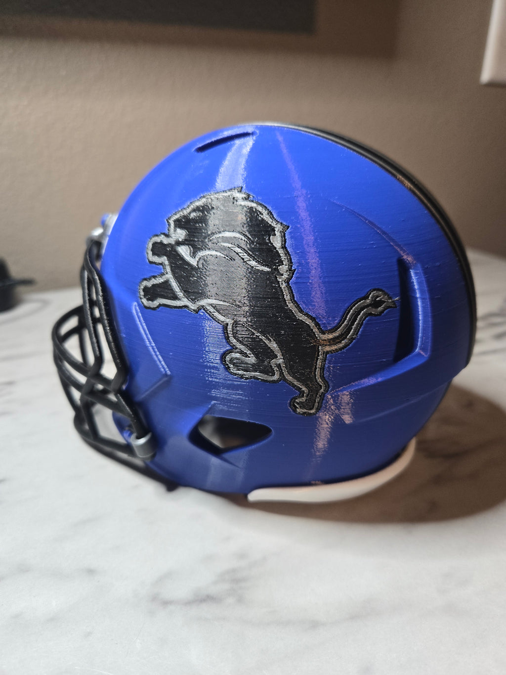 3D printed art NFL Helmets outside