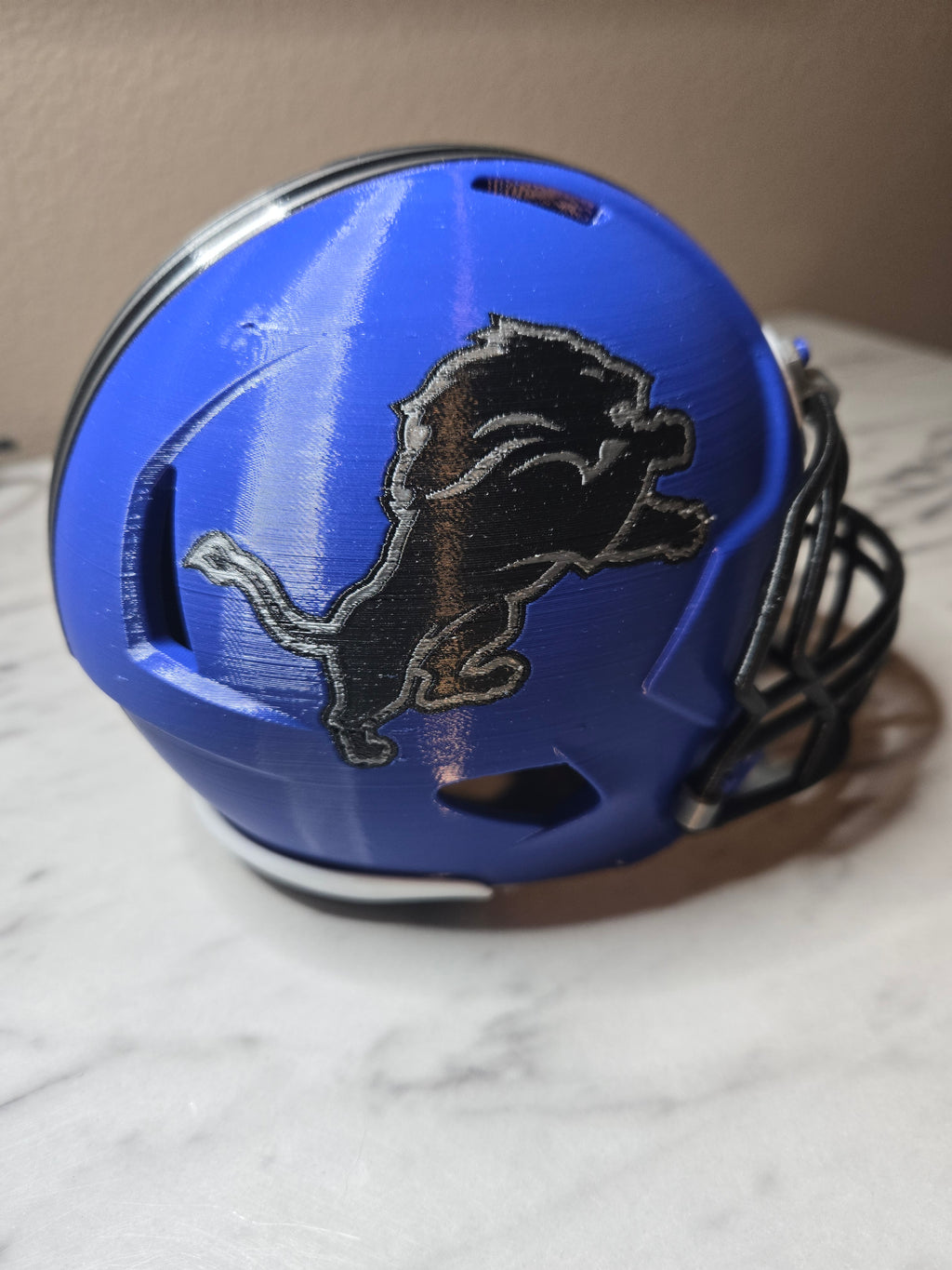 3D printed art NFL Helmets outside