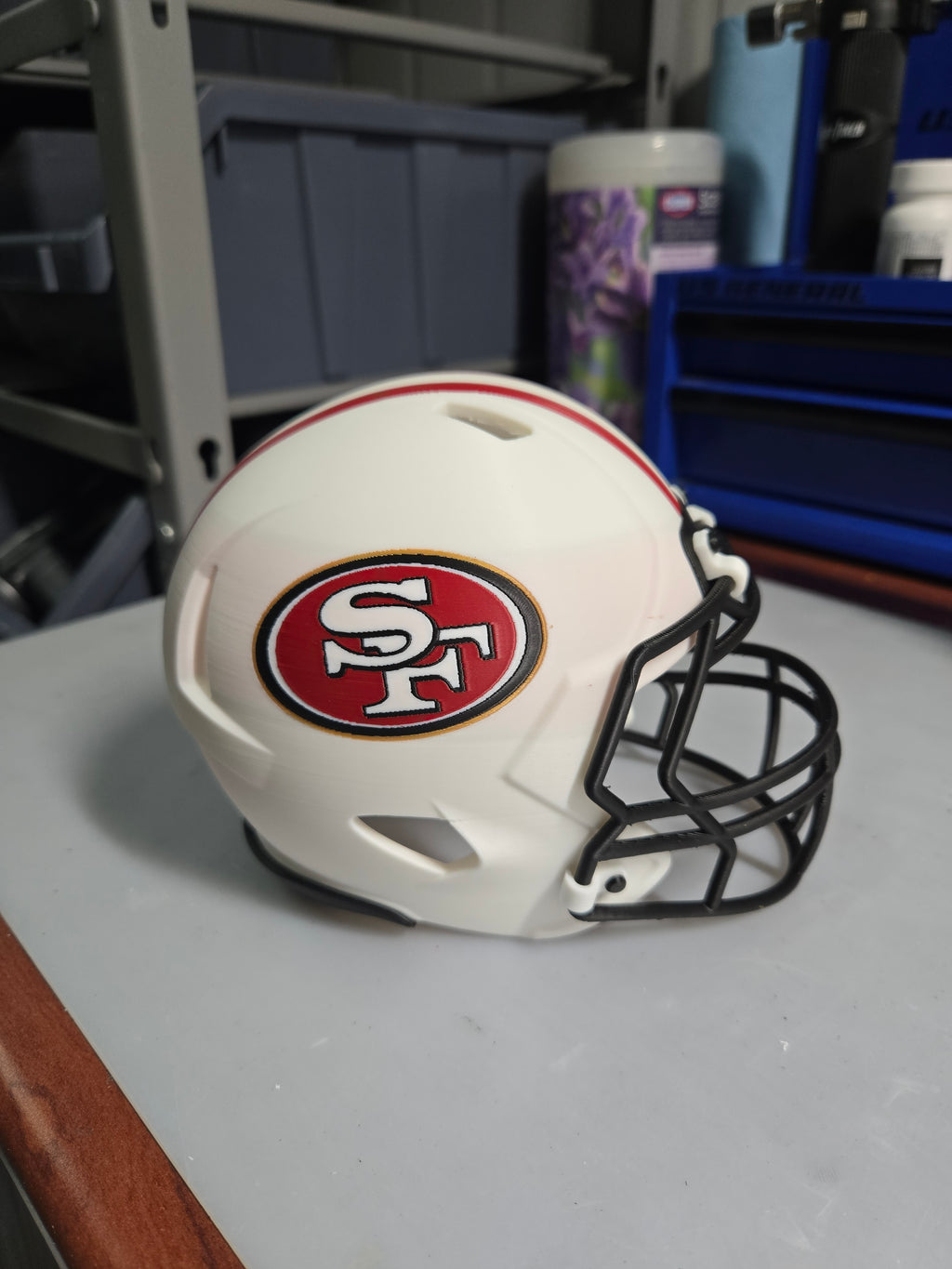 3D printed art NFL Helmets outside