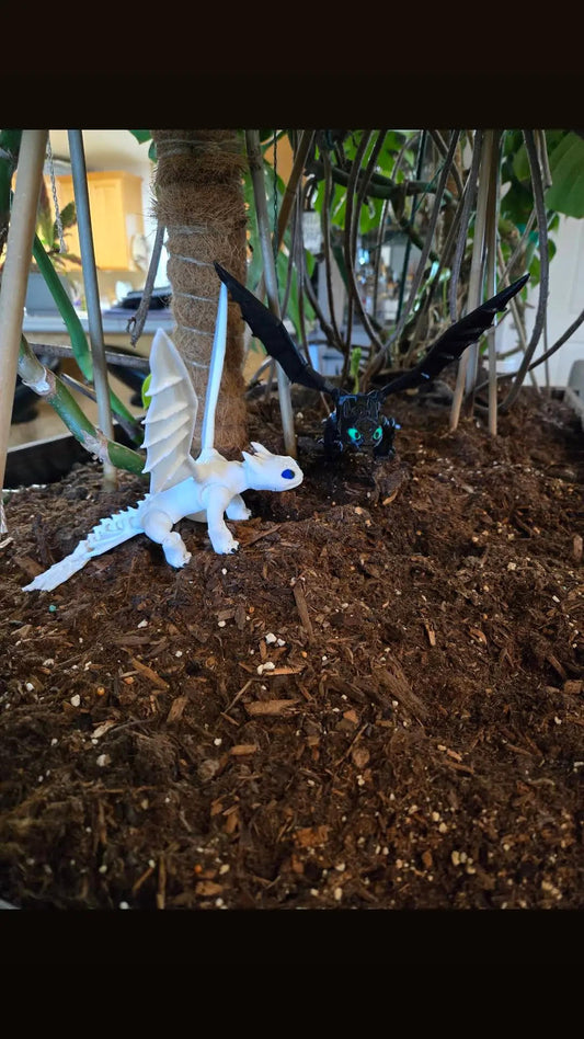 Light and Dark Fury, Dragons, how to train a Dragon, 3D printed