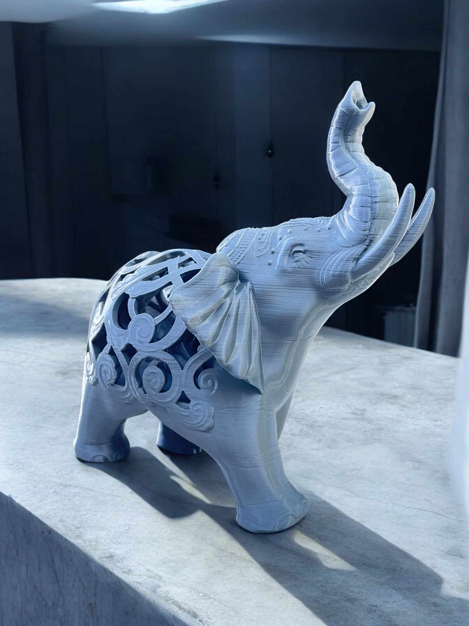Lucky Infinity Elephant Ornate Decor - Custom Colors Available - Glow in the Dark Available
