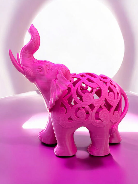 Lucky Infinity Elephant Ornate Decor - Custom Colors Available - Glow in the Dark Available