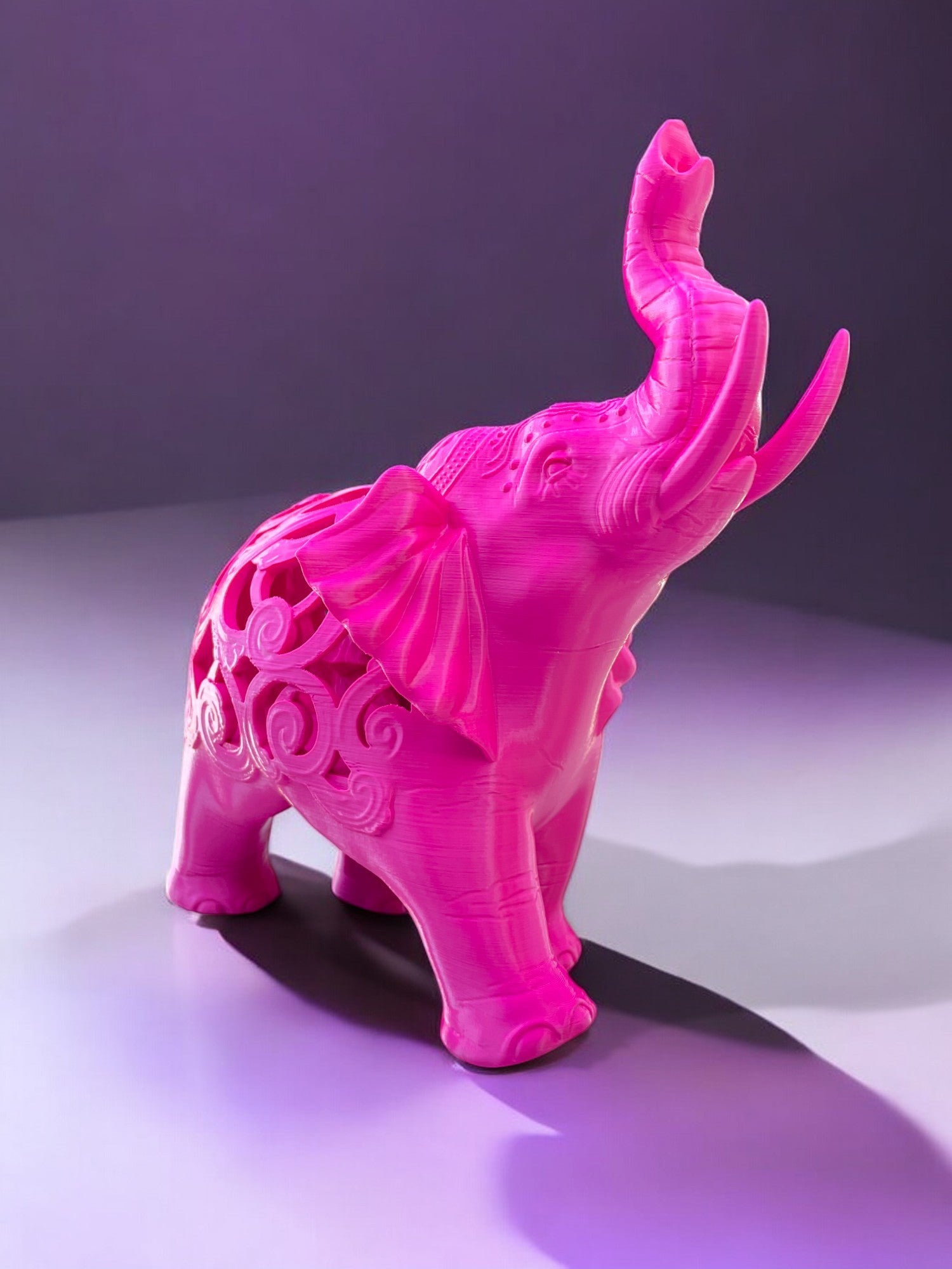 Lucky Infinity Elephant Ornate Decor - Custom Colors Available - Glow in the Dark Available